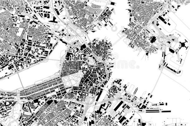 卫星地图关于波士顿,马萨诸塞州,城市大街.美利坚合众国