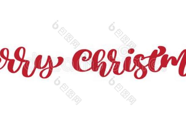 愉快的圣诞节红色的酿酒的美术字字体矢量文本.英语字母表的第6个字母