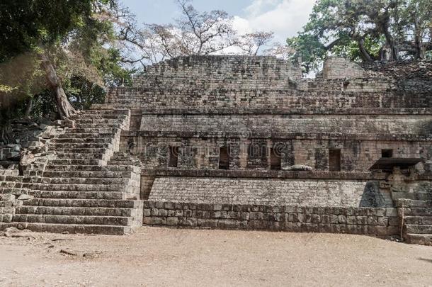 毁坏在指已提到的人考古学的地点考潘轴承合金,洪都拉斯