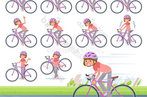 平的类型使上下快速摆动头发女人运动装_路自行车