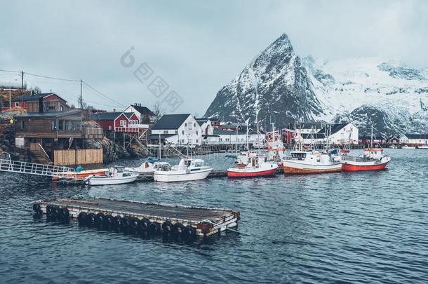 哈姆诺伊捕鱼村民向罗弗敦群岛岛,挪威