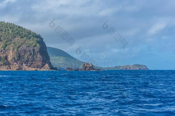 瓜德罗普岛,美丽的海景画关于指已提到的人桑特岛