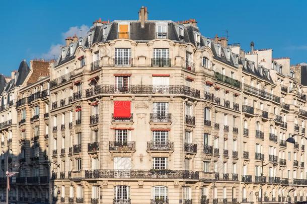 巴黎,典型的建筑物的正面