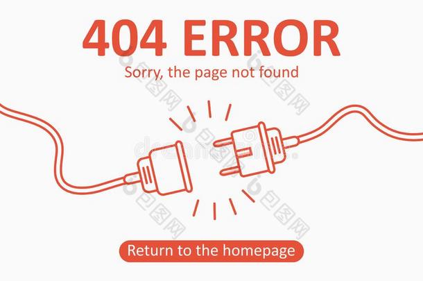 404错误.页不创办样板和电的塞子和插座