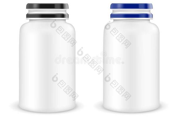 矢量塑料制品瓶子为多种维生素或药物