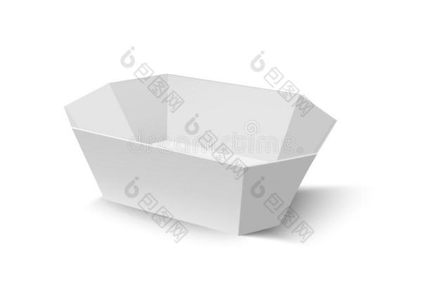 白色的包装为小吃,食物和巧克力.敞开的盒