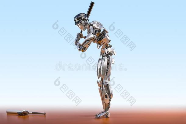 棒球演员机器人.人和电子人机器人ic结合集中起来的