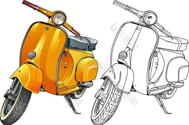 黄色的<strong>小型</strong>摩托车