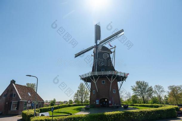 典型的荷兰人的风车