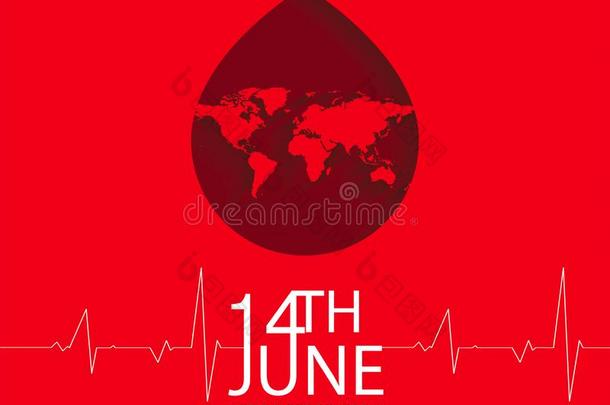 血红色的模式六月14血捐赠者关于指已提到的人世界,采用指已提到的人形状
