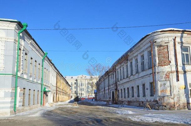 俄罗斯帝国,阿尔汉格尔斯克,老的住宅采用班可夫斯基小路.班可夫斯基锐气