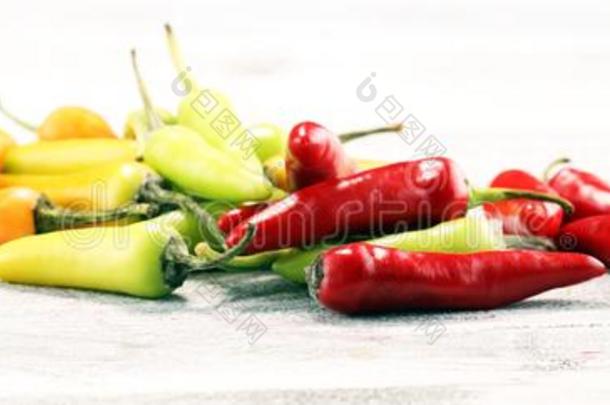 胡椒.墨西哥人热的红辣椒胡椒粉富有色彩的混合哈瓦那人哈瓦那居民钟形青椒