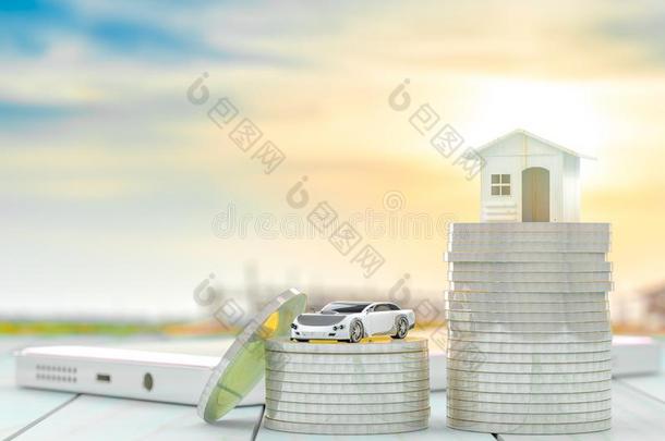房屋和<strong>汽车模型</strong>向coinsurance联合保险垛.