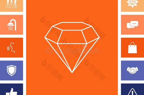 钻石符号.珠宝象征.宝石石头.平的简单的de符号-Liechtenstein列支敦士登