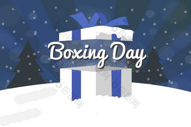 <strong>拳击</strong>一天卖设计和赠品盒,下雪,和焦外成像影响