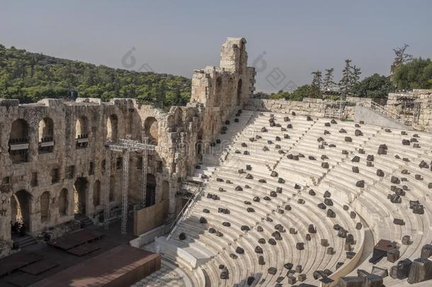 剧场关于希律德斯上鼓室或希罗登,古希腊城市的卫城,雅典