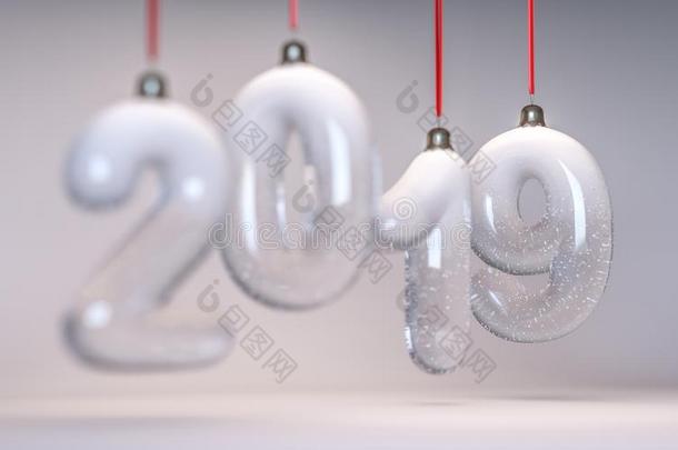 新的年数字<strong>2019</strong>采用指已提到的人形状关于圣诞<strong>节</strong>树装饰英语字母表的第13个字母