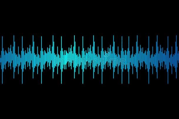 蓝色数字的追平比分的得分听觉的声音波向黑的背景,