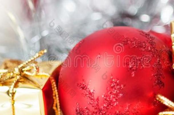 幸福的<strong>圣诞</strong>节,新的年,礼物采用金盒,红色的<strong>圣诞</strong>节波黑