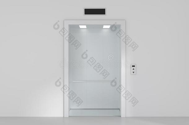 一空的现代的电梯或举起和金属do或sdet.那个是敞开的