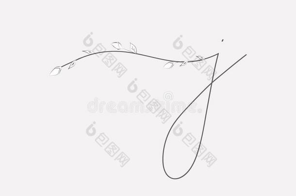 手字体花的英语字母表的第10个字母小写字母字母组合和标识