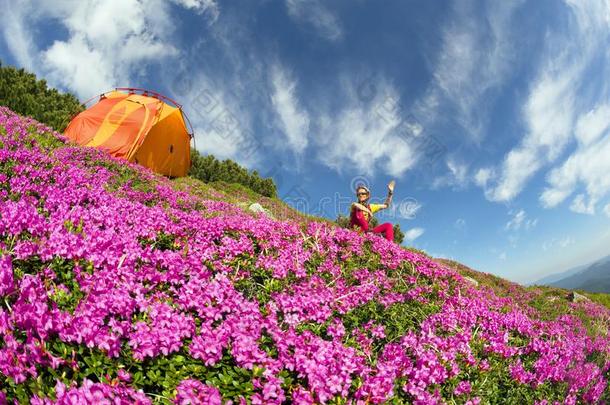 春季旅游采用指已提到的人喀尔巴阡山脉经过一lp采用e花和一陡峭的