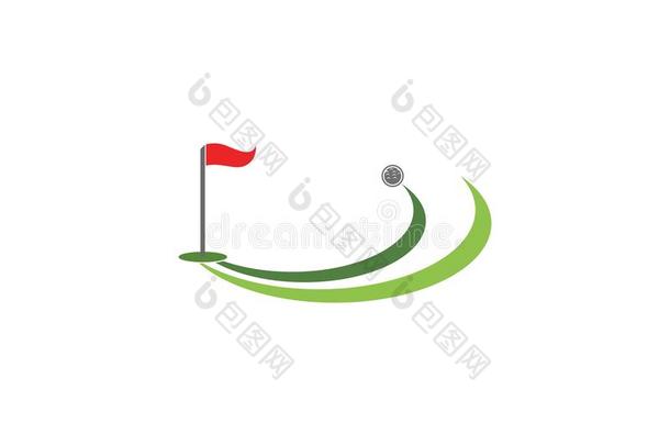 高尔夫球偶像标识设计矢量样板