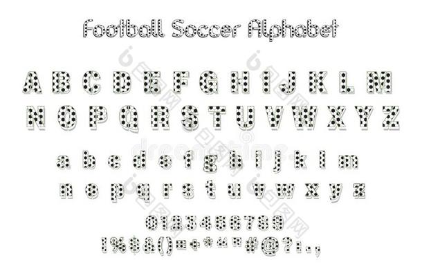 足球足球字母表字体算术和象征