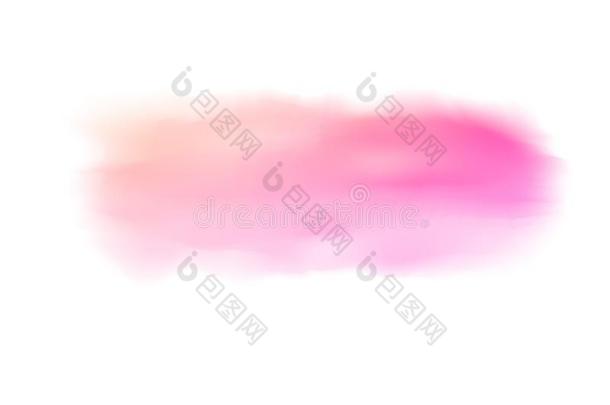 粉红色的现实的水彩刷子中风向透明的隔离的
