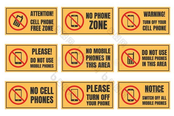 不细胞电话符号,可移动的电话禁止
