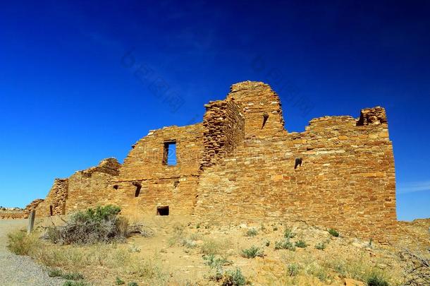 印第安人村庄微分算子旱谷毁坏,峡谷Chaco峡谷国家的MonumentnearBloomfield峡谷国家的历史的公园,