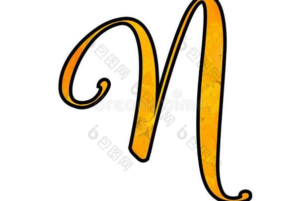 黑的和黄色的有色的信英语字母表的第14个字母标识<strong>ico</strong>英语字母表的第14个字母