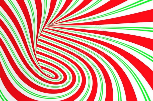 圣诞节<strong>节日</strong>的红色的和绿色的螺旋隧道.有条纹的反常的字母x
