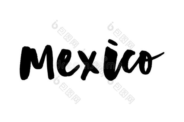 墨西哥城市,墨西哥手-字体美术字.墨西哥<strong>手绘</strong>画