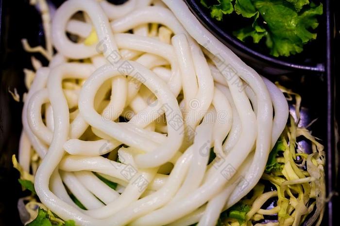 乌冬面日本人食物乌冬面面条从朝鲜隔离的向