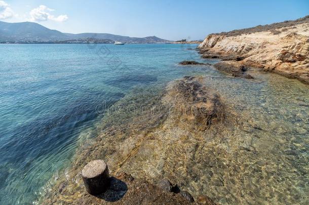 人名海滩-基克拉迪群岛岛-爱琴海(地中海的一部分海-帕罗基亚帕罗奇亚