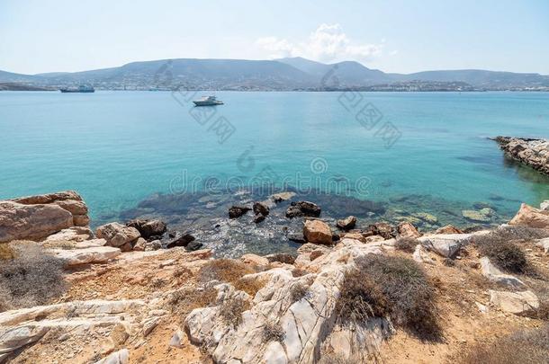 人名海滩-基克拉迪群岛岛-爱琴海(地中海的一部分海-帕罗基亚帕罗奇亚