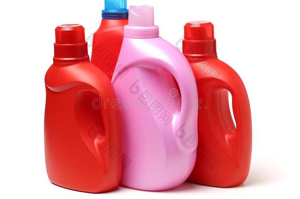 洗衣店液体瓶子红色的