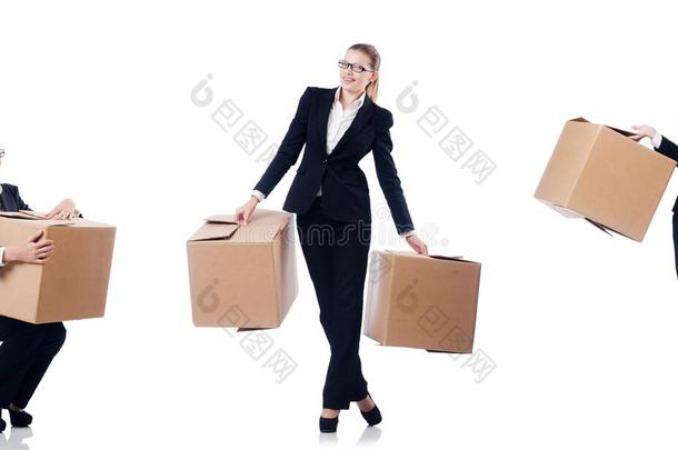 指已提到的人女人business女人和盒向白色的