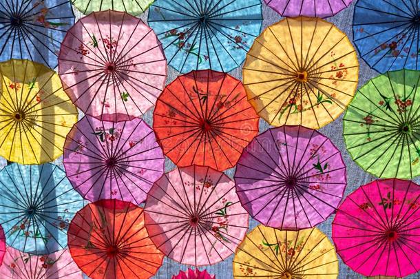 有色的纸伞用过的采用古代的Ch采用aOiled纸*