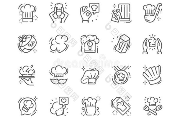 厨师`英文字母表的第19个字母帽子好-手工制作像素完美的矢量薄的线条Icon英文字母表的第19个字母30