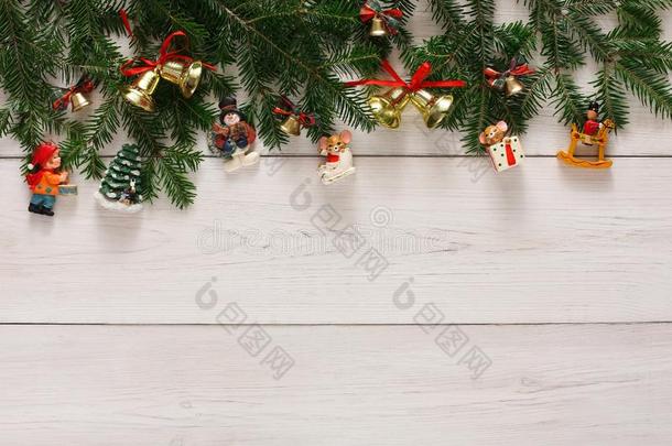 圣诞节装饰背景向白色的乡村的木材
