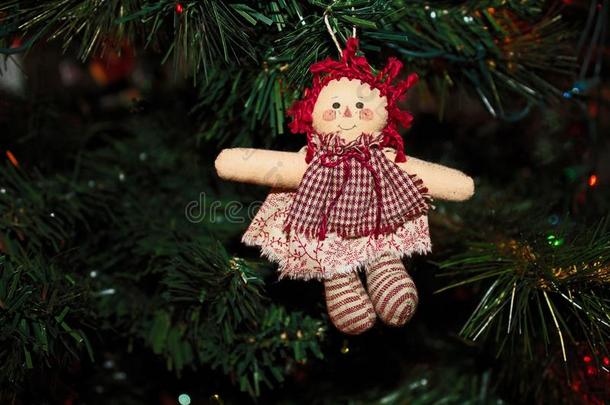 手工做的衣衫褴褛ann向ce广告木偶装饰向指已提到的人圣诞节树