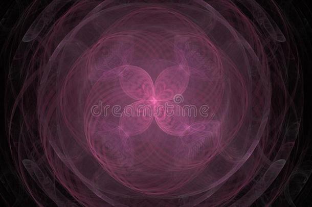 粉红色的旋转抽象的不规则碎片形向黑的背景.幻想不规则碎片形