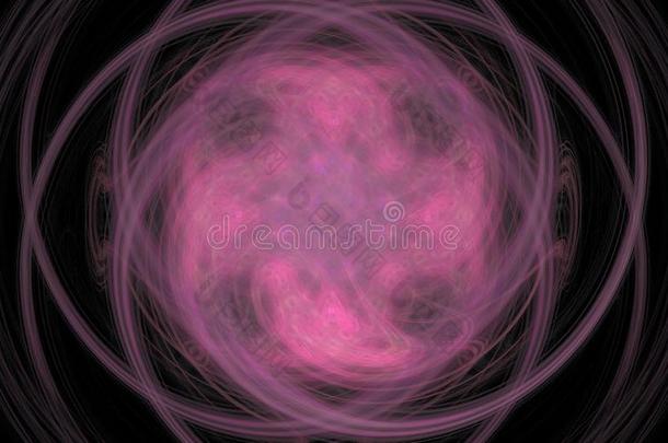 粉红色的旋转抽象的不规则碎片形向黑的背景.幻想不规则碎片形