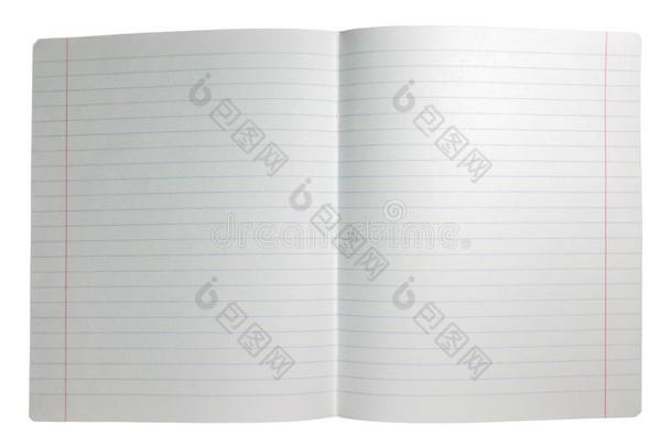 伸开双的纸关于敞开的无缝的有衬里的笔记纸背景