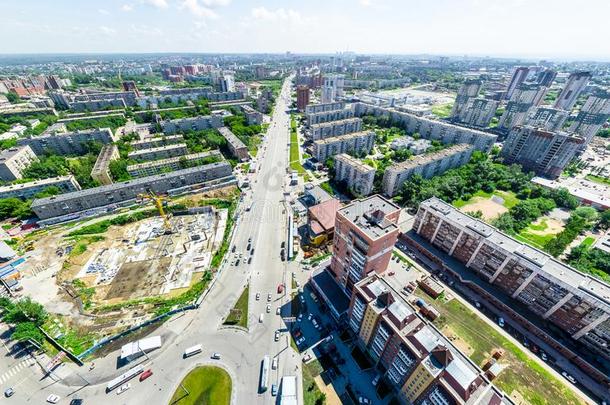 空气的城市看法.都市的风景.<strong>直升飞机</strong>射手.全景的影像.