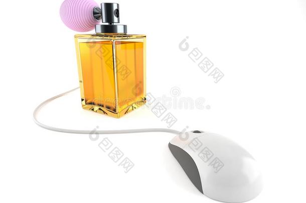 香水瓶子和计算机老鼠