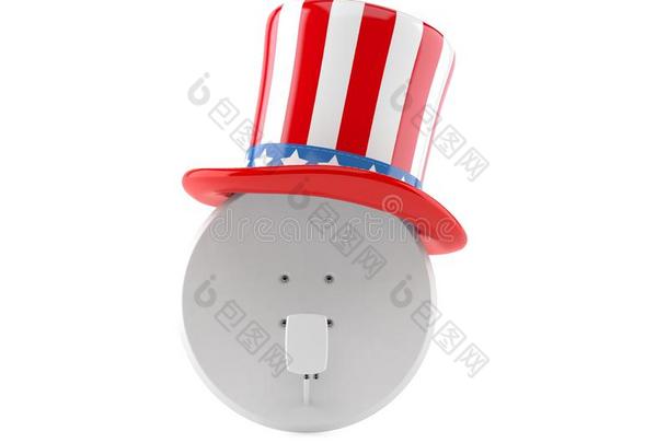 卫星盘和美利坚合众国帽子