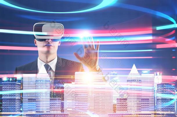 商人采用VirtualReality虚拟现实眼镜采用城市